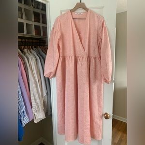 Samsøe Samsøe Blush Pink Floral Long Dress | Winter Maxi Cocktail Wedding Dress